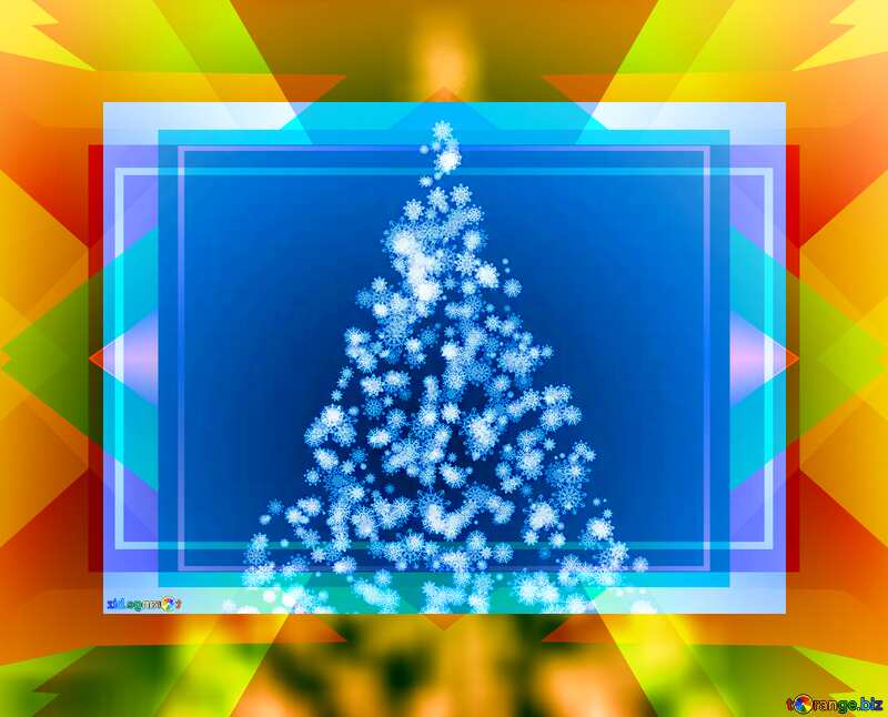 Christmas tree of snowflakes template business responsive border №40736