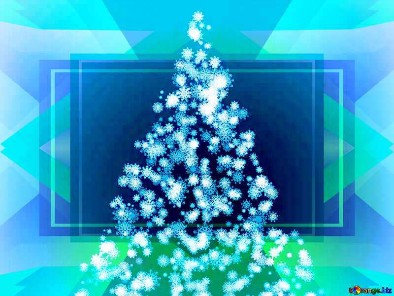 Christmas tree snowflakes template №40736