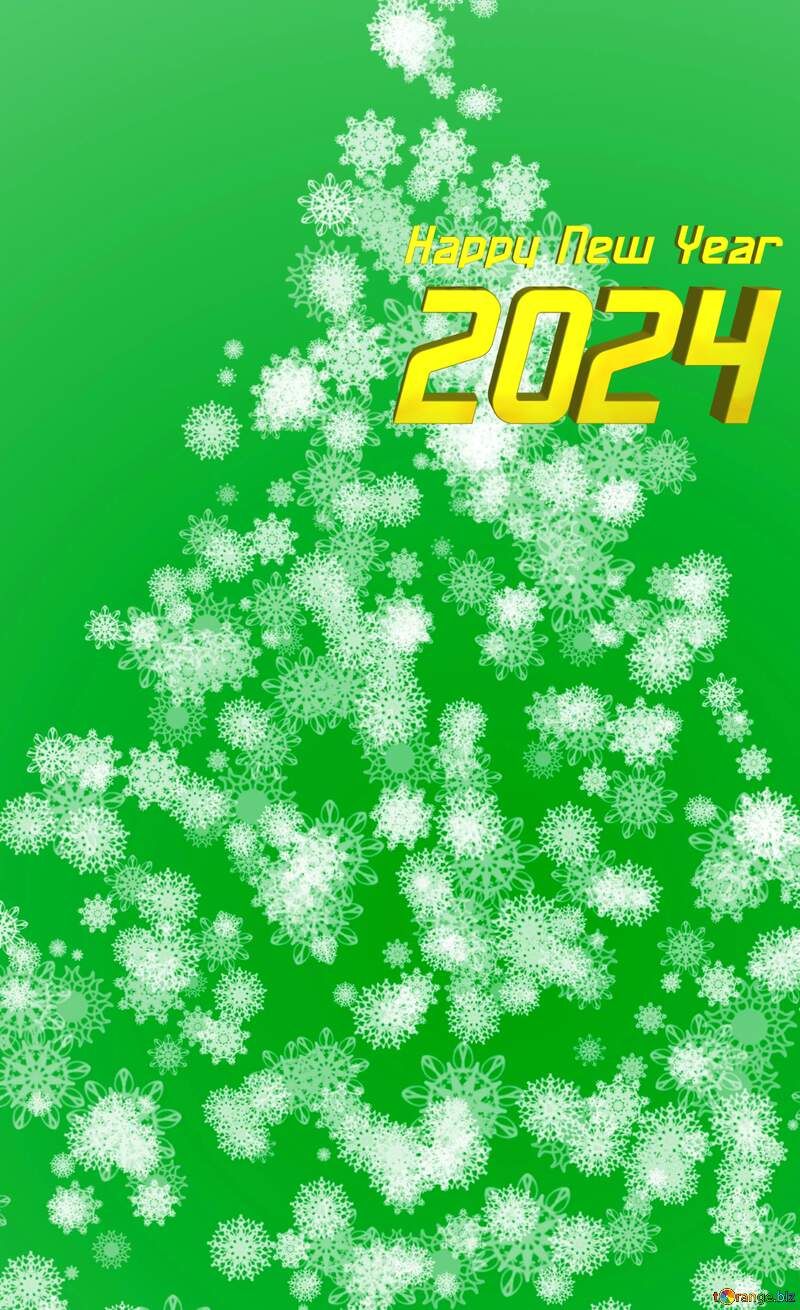 happy new year 2024 Christmas tree of snowflakes №40736