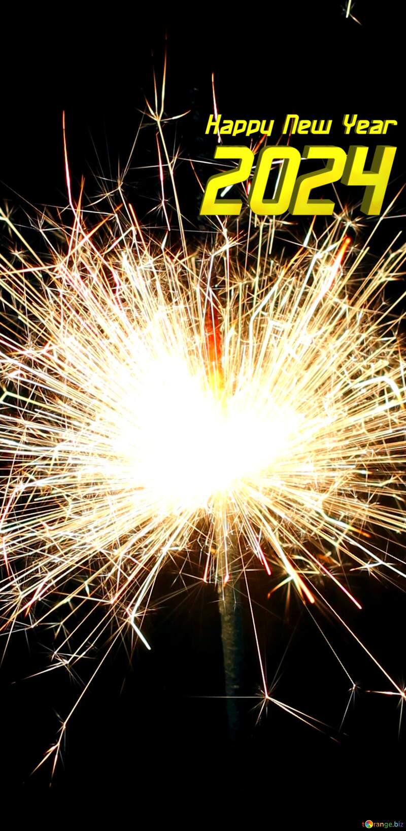 happy new year 2024 Sparks on black background №25699