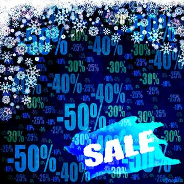 FX №195857  Blue Christmas snowflakes frame poster winter sale banner template design background Store...
