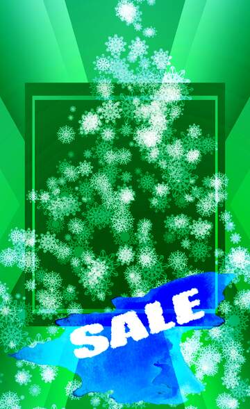 FX №195246 Christmas Card Green Tree Of Snowflakes winter sale banner template design background