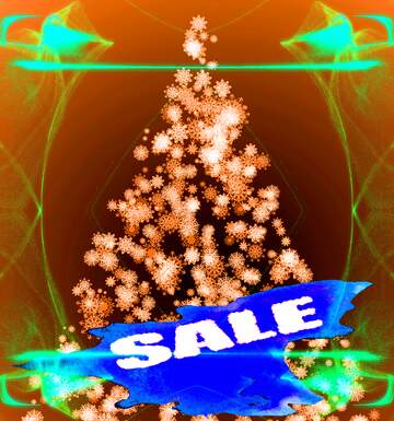 FX №195260 Clipart Christmas Futuristic Snowflakes Tree winter sale banner template design background