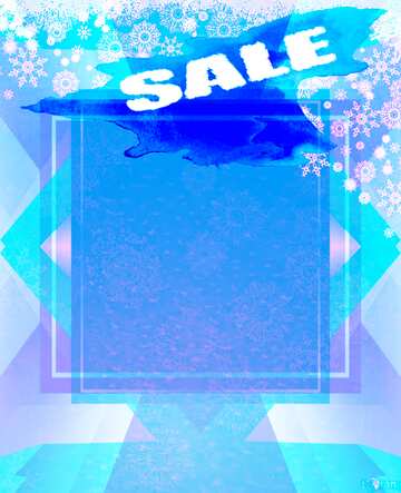FX №195279 Christmas Snowflakes frame blue winter sale banner template design background