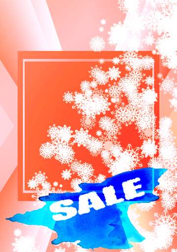 FX №195249 Christmas tree snowflakes frame blur winter sale banner template design background
