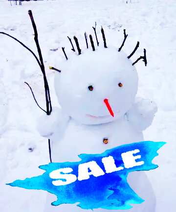 FX №195215 Kids craft Snowman winter sale banner template design