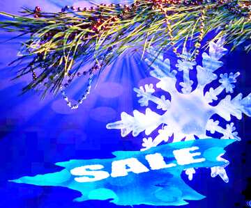 FX №195703 Winter sale snowflake  blue draw background shopping paint