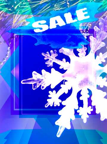 FX №195706 Winter sale snowflake promotion blank templateblue