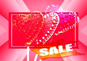FX №195350 Sale Love Hearts Design Felt Valentines Day Sales Business Background Banner Template