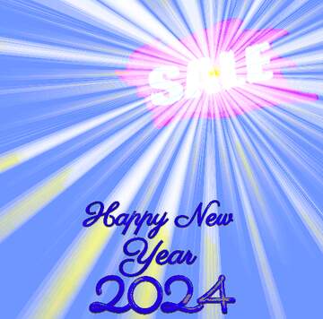 FX №195334 Winter sale Happy New Year 2024 Card Background Rays