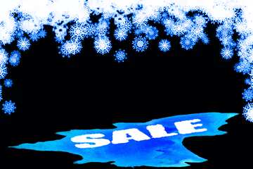 FX №195226 Clipart snowflakes frame Winter sale snow elements blue background shopping promotion