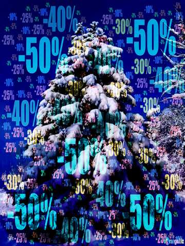 FX №195944  Snow tree winter sale Store discount dark background.