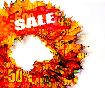 FX №195819  Autumn wreath sale discount banner design letter Store discount dark background.