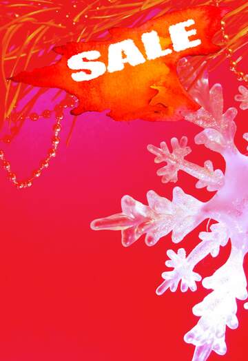 FX №195694 Winter sale snowflake red poster  discount poster background