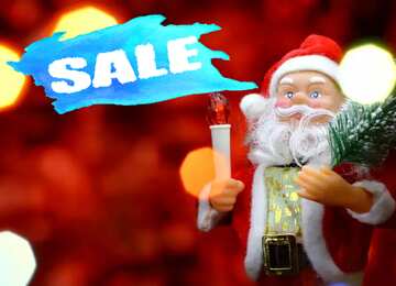 FX №195361 Concept Christmas Sale Santa Claus Poster Red Banner Background