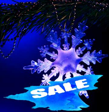 FX №195688 Winter sale snowflake  blue shopping background