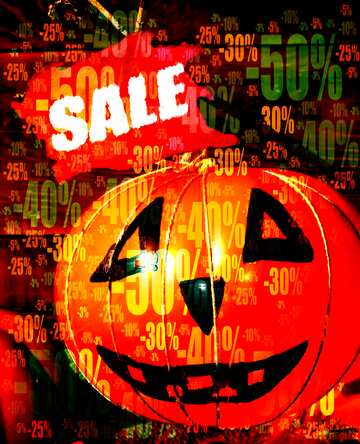 FX №195886  Halloween pumpkin from the ball Sale Letter Store discount dark background.
