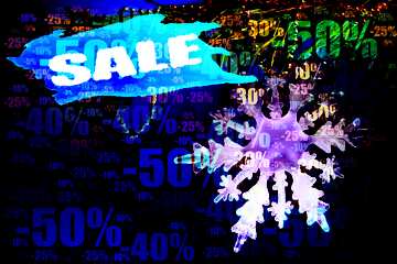 FX №195987  happy New year Winter sale snowflake banner template Store discount dark background.