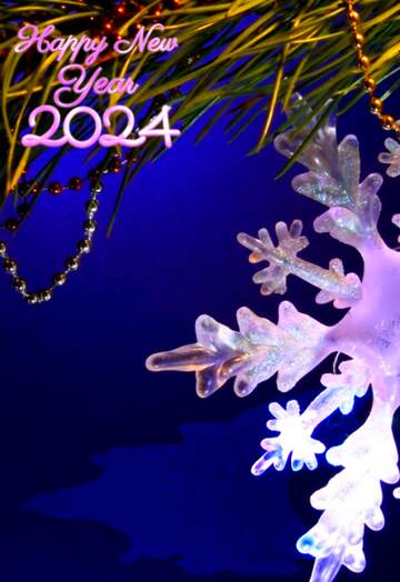 FX №195702 Winter sale snowflake 2024 Happy New Year text