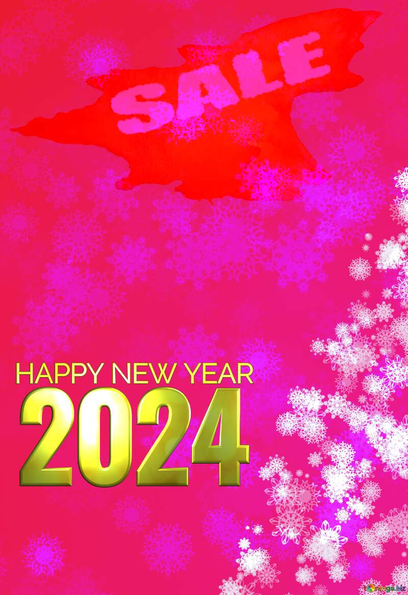 Download free picture New year pink winter sale background 2024 on CC