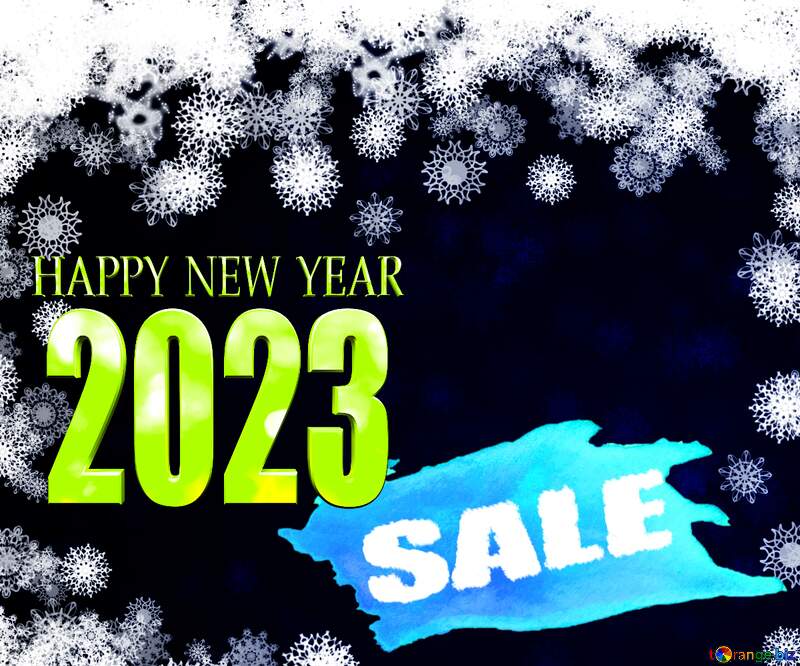New year 2023 background with snowflakes winter sale banner template design background №40728