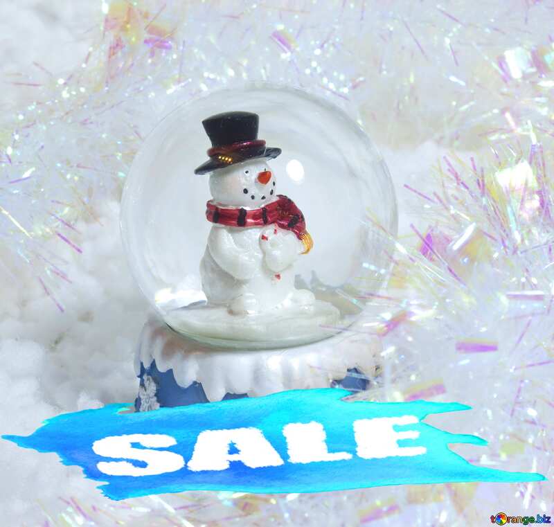 New Year snowman. Christmas Sale Background Banner Template №6481