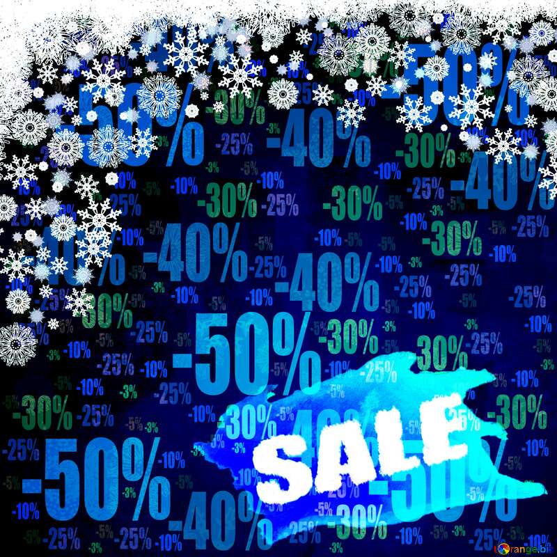  Blue Christmas snowflakes frame poster winter sale banner template design background Store discount dark background. №40658