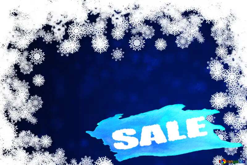 New year blue backdrop with snowflakes winter sale banner template design background №40728