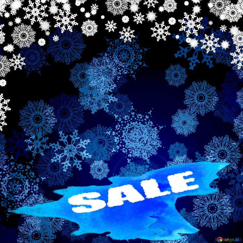 Dark Blue Christmas Snowflakes winter sale banner template design background №40658