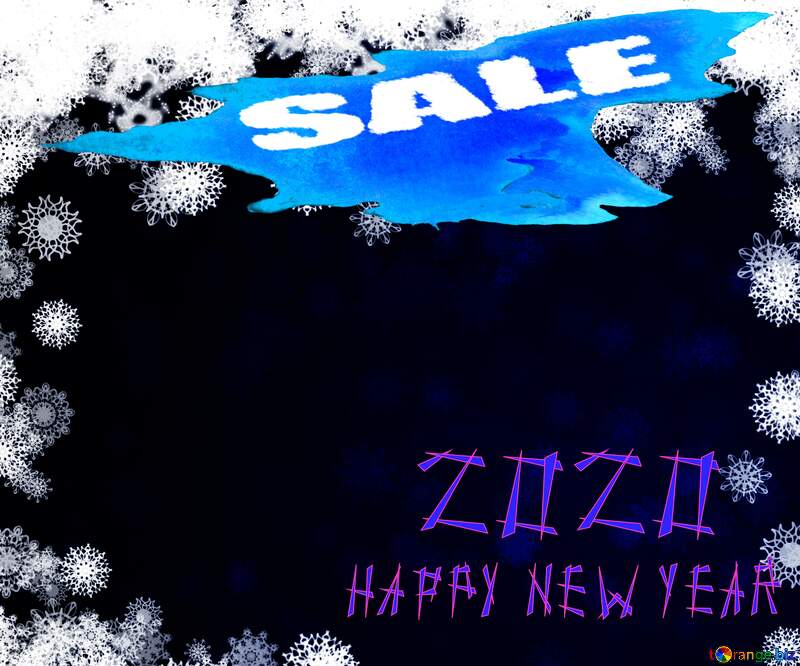 Happy New year 2020 snowflakes winter sale banner template design background №40728