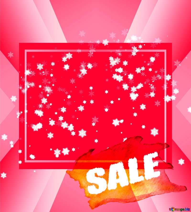 Responsive Snowflakes red abstract winter sale banner template design background №40031