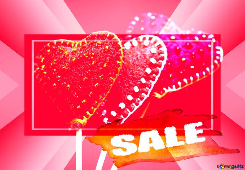 Sale Love Hearts Design Felt Valentines Day Sales Business Background Banner Template №49198