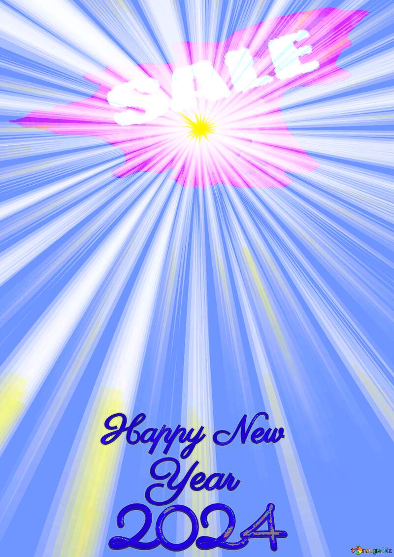 Winter sale Happy New Year 2024 Card Background Rays №49660