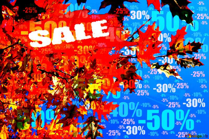  Autumn picture sale discount banner design letter Store discount dark background. №38531