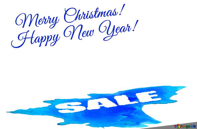 Winter sale clipart inscription Merry Christmas and Happy New Year! №49653