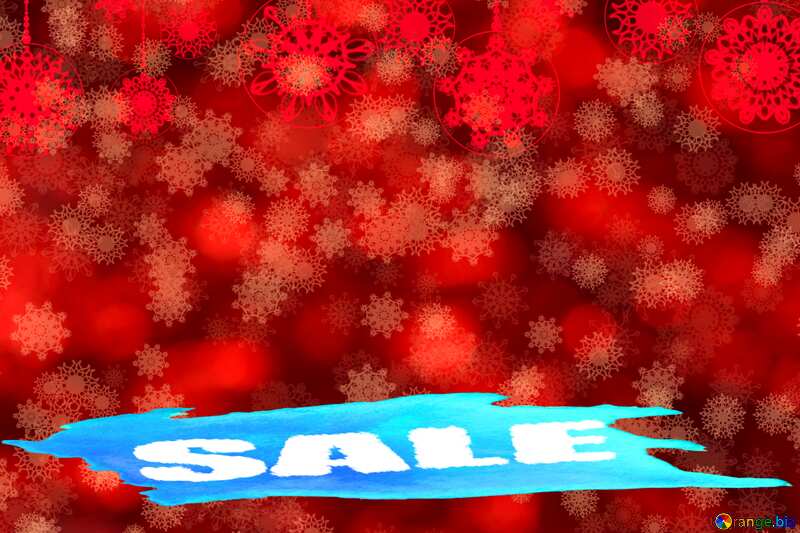 Red Winter background with snowflakes Sale Template №40734