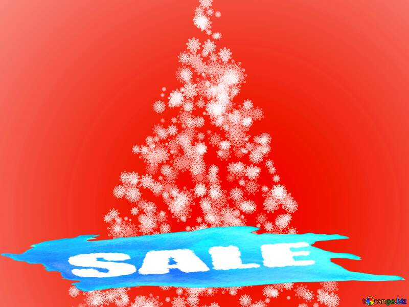 Clipart Christmas tree red from snowflakes Sale Template №40735