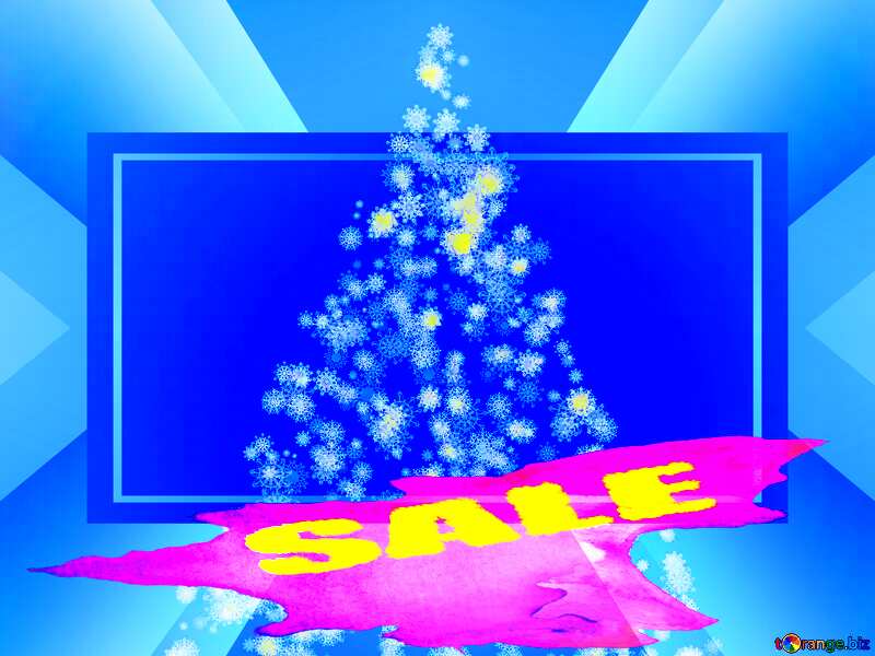 Abstract Christmas sale background with white snowflake borders and copy space in the center. Blue illustration. №40736