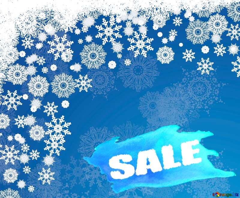 Light Blue Christmas winter sale banner template design background №40658