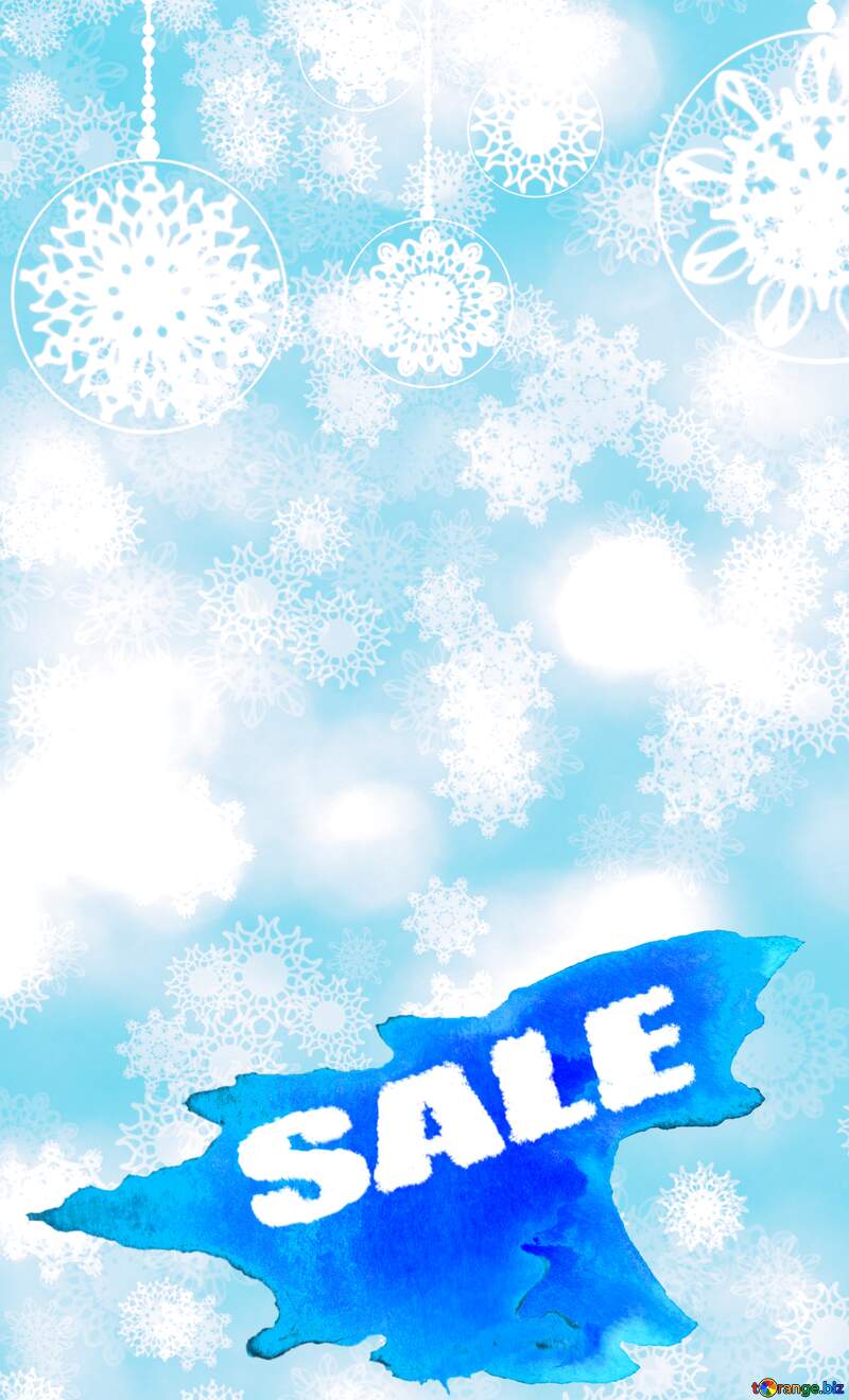 Snowflakes bokeh winter sale banner template design background №40734