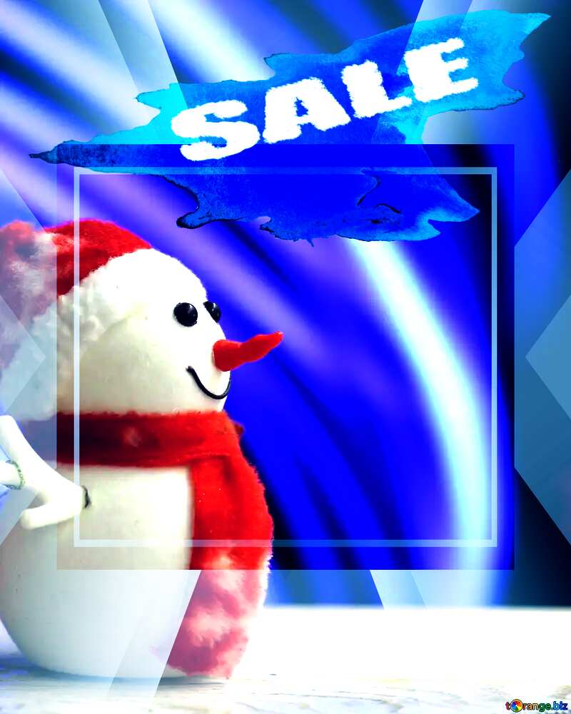 Snowman winter sales poster template №48081
