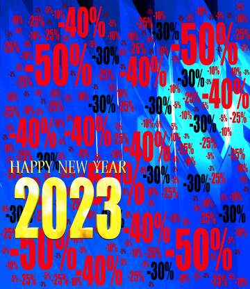 FX №196036 Sale offer discount template Happy New Year 2023 Blue Futuristic Background