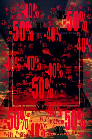 FX №196443 Red sunset Sale offer discount template Business Frame Banner Background