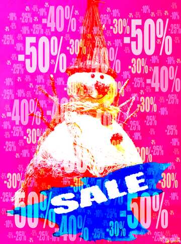 FX №196002  Snowman Sale blue Store discount dark background.
