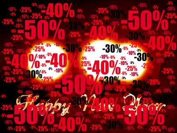 FX №196056  Store discount dark background. Happy New Year Sale offer discount template