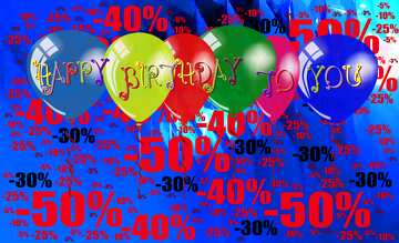 FX №196050  Happy Birthday Card Background Sale offer discount template