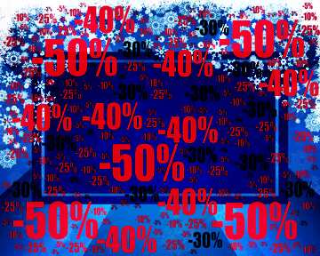 FX №196588 Blue Christmas frame background Sale offer discount template