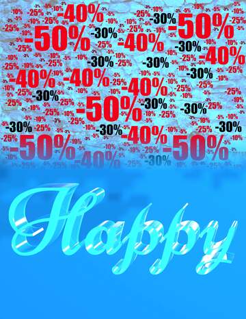 FX №196428  Happy glass blue background Sale offer discount template