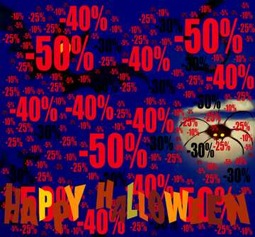FX №196648 halloween promo card background Sale offer discount template
