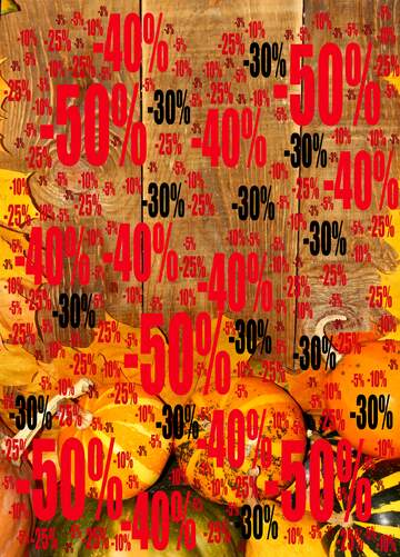 FX №196835 Autumn background with pumpkins below Sale offer discount template